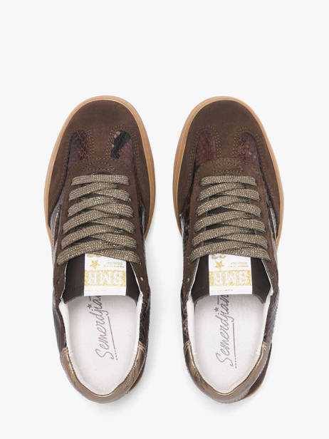 Sneakers Uit Leder Semerdjian Groen women LEEE445 ander zicht 3