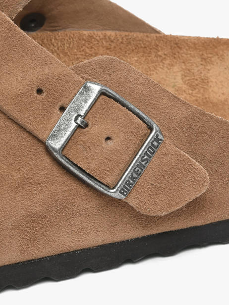 Slippers Uit Leder Birkenstock Bruin unisex 1032795 ander zicht 2