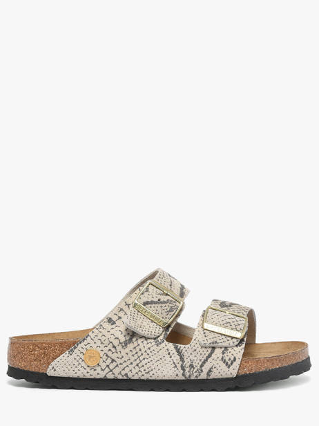 Slippers Uit Leder Birkenstock Grijs women 1033065