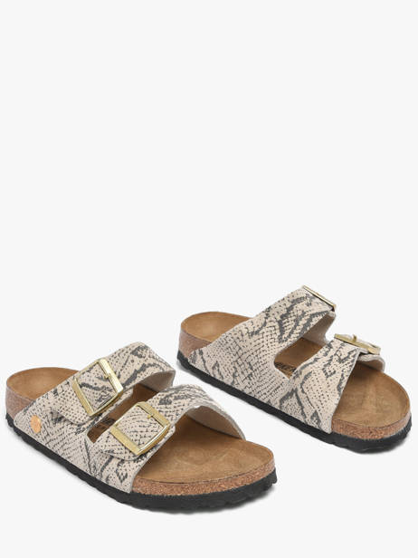 Slippers Uit Leder Birkenstock Grijs women 1033065 ander zicht 1