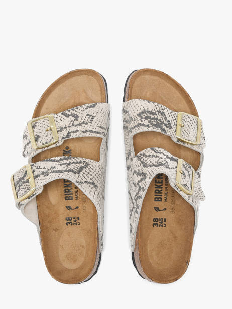 Slippers Uit Leder Birkenstock Grijs women 1033065 ander zicht 3