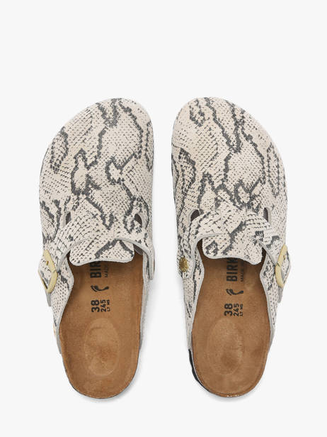Mules En Cuir Birkenstock Gris women 1033086 vue secondaire 3