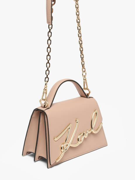 Cross Body Tas K Signature Leder Karl lagerfeld Roze k signature A1W30038 ander zicht 2