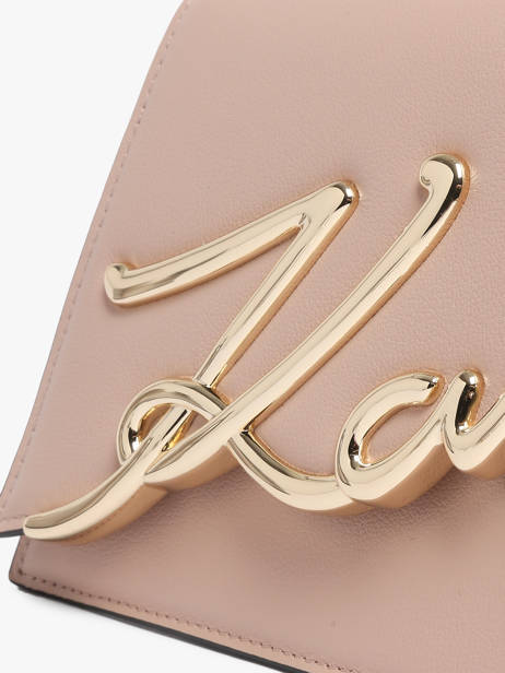 Cross Body Tas K Signature Leder Karl lagerfeld Roze k signature A1W30038 ander zicht 3
