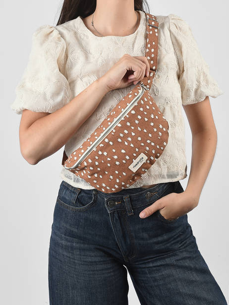 Le Sac Banane Custine Coton Recyclé Rivedroite Marron biche oh ma biche CUSTBICH vue secondaire 1