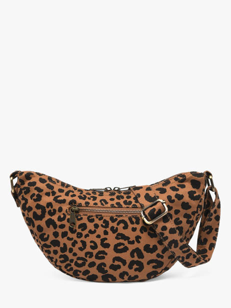 Sac Bandoulière Leopard Coton Hindbag Marron leopard LE vue secondaire 3