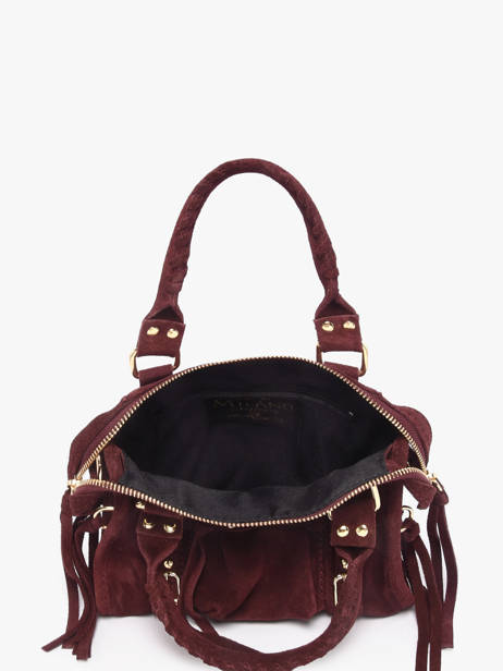 Cross Body Tas Velvet Leder Milano Rood velvet VE24092O ander zicht 2