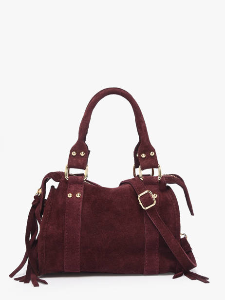 Cross Body Tas Velvet Leder Milano Rood velvet VE24092O ander zicht 3