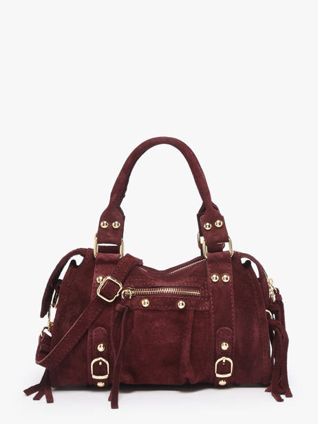 Cross Body Tas Velvet Leder Milano Rood velvet VE24093O