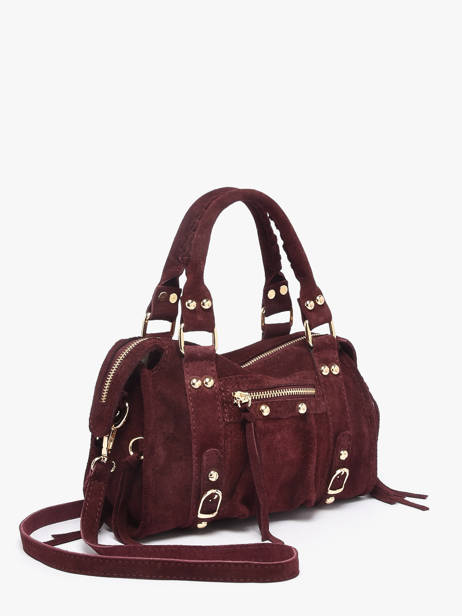 Cross Body Tas Velvet Leder Milano Rood velvet VE24093O ander zicht 1