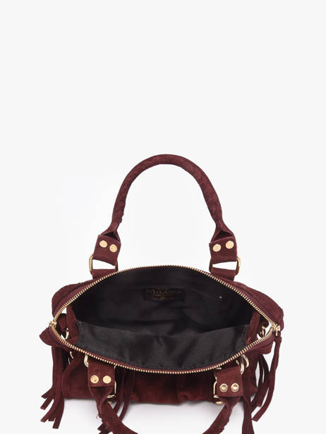 Cross Body Tas Velvet Leder Milano Rood velvet VE24093O ander zicht 2