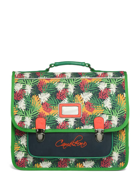 Cartable Enfant 2 Compartiments Cameleon Vert retro CA38 vue secondaire 5