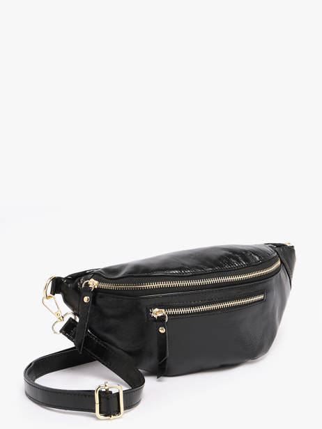Heuptasje Leder Milano Zwart shiny sauvage SS24119 ander zicht 1