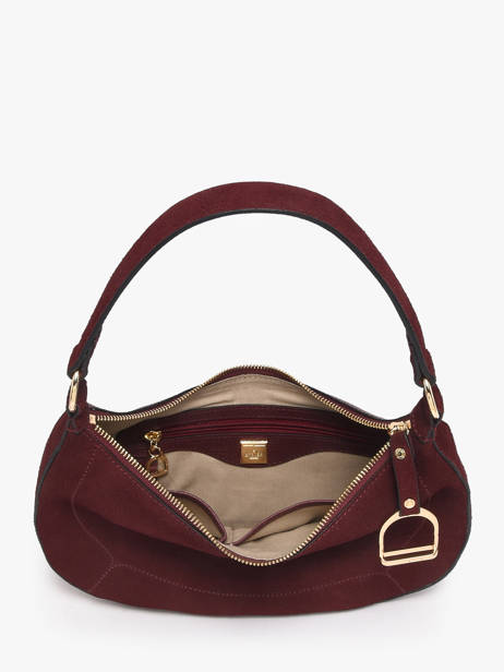 Schoudertas Altesse Suede Leder Etrier Rood altesse suede EASU017M ander zicht 5