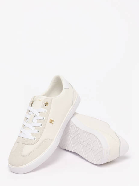 Sneakers Uit Leder Tommy hilfiger Wit women 9391YBL ander zicht 2