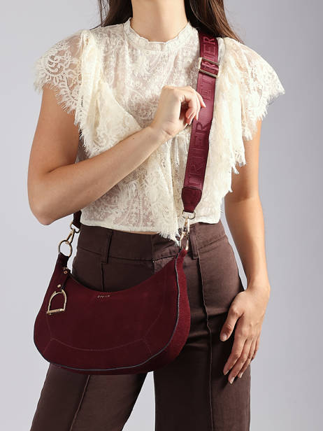 Schoudertas Altesse Suede Leder Etrier Rood altesse suede EASU017M ander zicht 2
