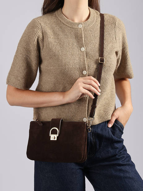 Sac Bandoulière Equestre Croco Equestre Croco Etrier Marron equestre croco EEQC0143 vue secondaire 1