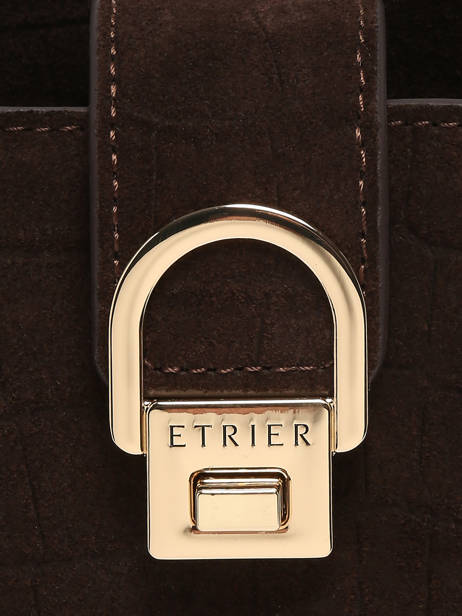 Handtas S Equestre Croco Leder Etrier Bruin equestre croco EEQC142S ander zicht 4