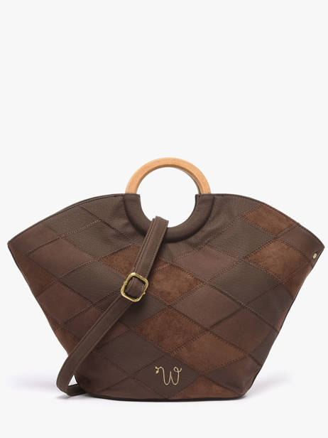 Sac Porté Main Neflier Patchwork Woomen Marron neflier patchwork WNET01