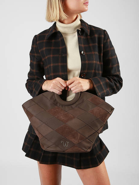 Sac Porté Main Neflier Patchwork Woomen Marron neflier patchwork WNET01 vue secondaire 1
