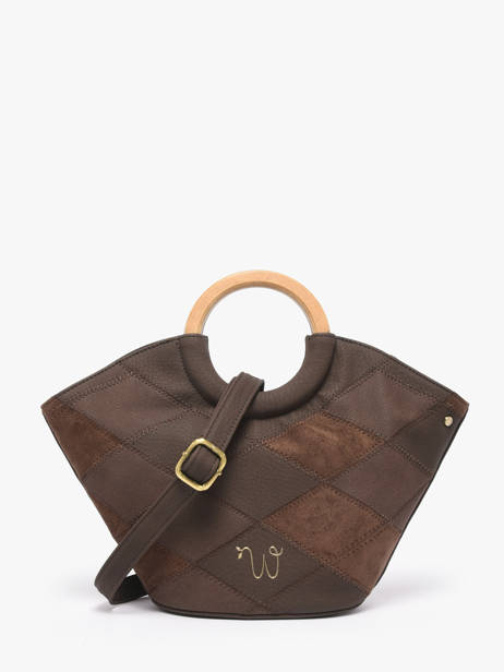 Cross Body Tas Neflier Patchwork Woomen Bruin neflier patchwork WNET02