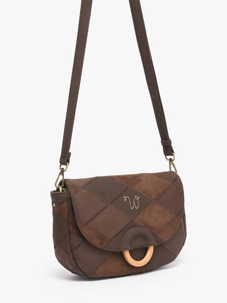 Cross Body Tas Neflier Patchwork Woomen Bruin neflier patchwork WNET04 ander zicht 2