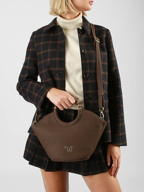 Sac Bandoulière Neflier Pearl Woomen Marron neflier pearl WNEP02 vue secondaire 1