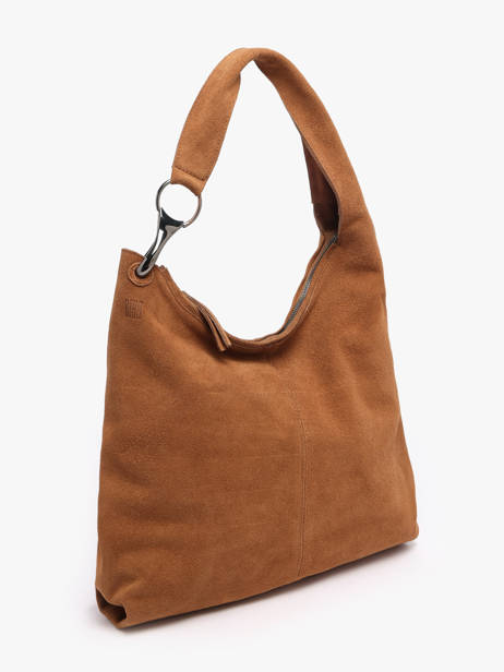Schoudertas Leather Leder Biba Bruin leather JAP2L ander zicht 2