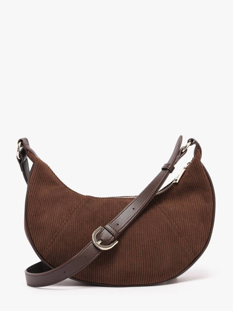 Cross Body Tas Velours Vanessa wu Bruin velours MA3036 ander zicht 3