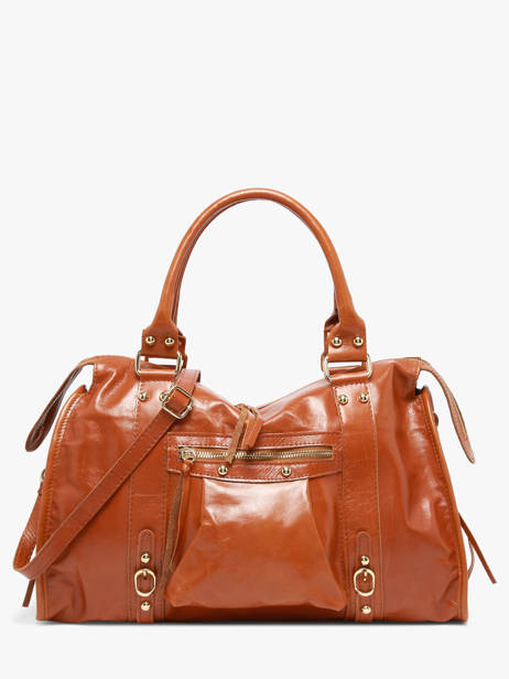 Schoudertas Shiny Sauvage Leder Milano Bruin shiny sauvage SS24095