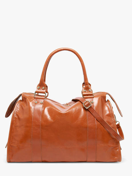Schoudertas Shiny Sauvage Leder Milano Bruin shiny sauvage SS24095 ander zicht 3