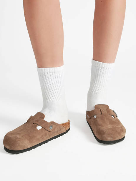 Mules En Cuir Birkenstock Marron unisex 1032795 vue secondaire 1