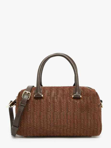 Sac Bandoulière Tresse Cube Cuir Lancaster Marron tresse cube 67