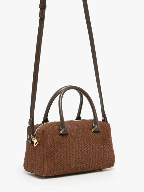 Sac Bandoulière Tresse Cube Cuir Lancaster Marron tresse cube 67 vue secondaire 1