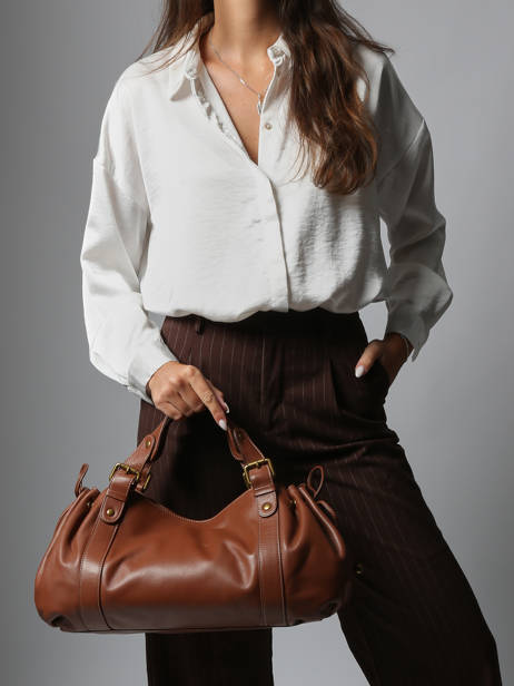 Schoudertas Icone Leder Gerard darel Bruin icone DES01410 ander zicht 1
