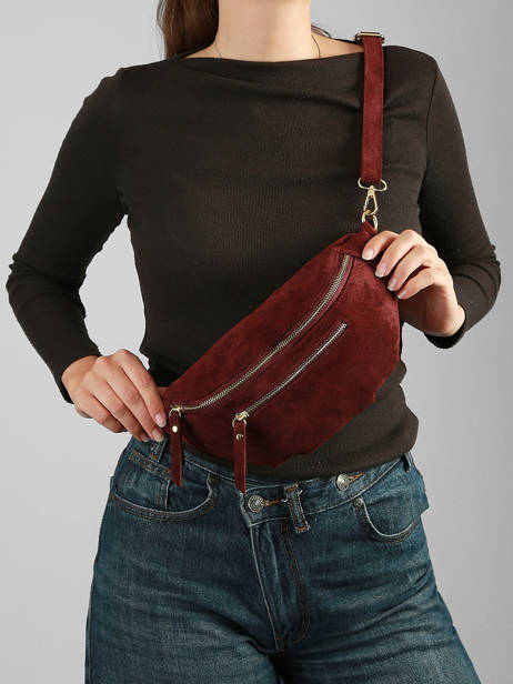 Heuptasje Leder Milano Rood velvet VE24119O ander zicht 1