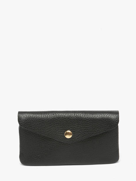 Porte-monnaie Cuir Milano Noir caviar CA23113O