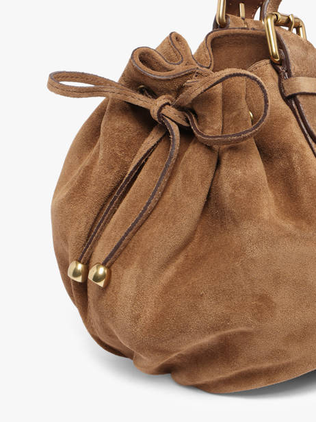 Schoudertas Folk Leder Gerard darel Beige folk DES01407 ander zicht 2