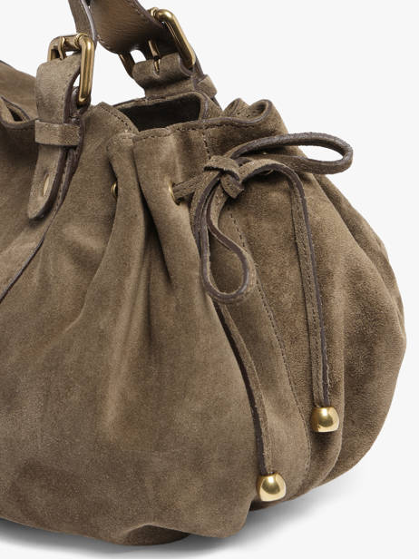 Schoudertas Folk Leder Gerard darel Beige folk DES01407 ander zicht 3