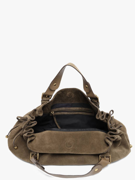 Schoudertas Folk Leder Gerard darel Beige folk DES01407 ander zicht 4