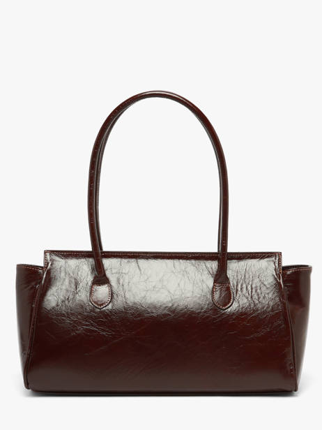 Baguette-tas Shiny Sauvage Leder Milano Bruin shiny sauvage SS26063 ander zicht 3