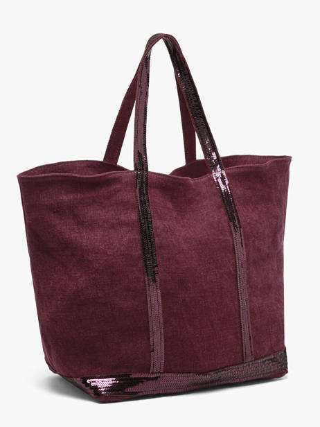 Handtas L Le Cabas Linnen Pailletten Vanessa bruno Violet cabas lin 31V40315 ander zicht 2