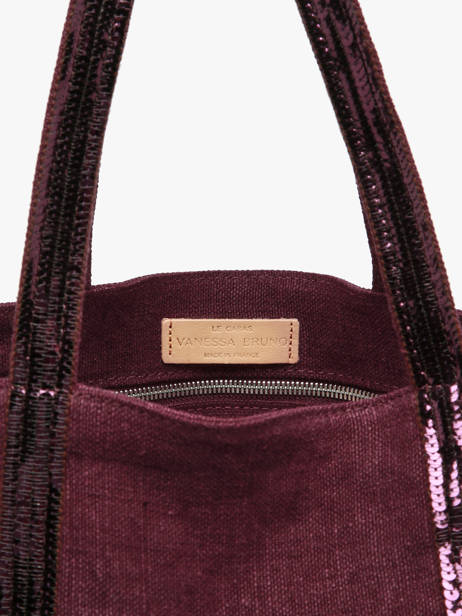 Handtas L Le Cabas Linnen Pailletten Vanessa bruno Violet cabas lin 31V40315 ander zicht 3