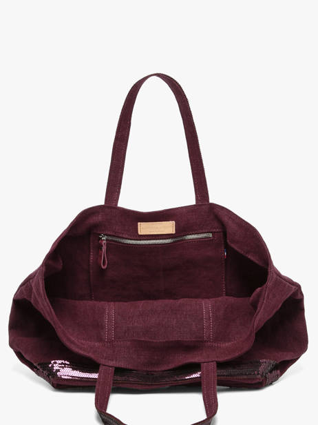 Handtas L Le Cabas Linnen Pailletten Vanessa bruno Violet cabas lin 31V40315 ander zicht 4