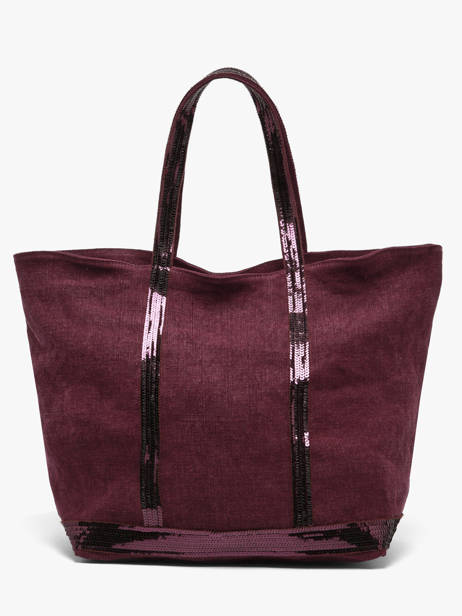 Handtas L Le Cabas Linnen Pailletten Vanessa bruno Violet cabas lin 31V40315 ander zicht 5