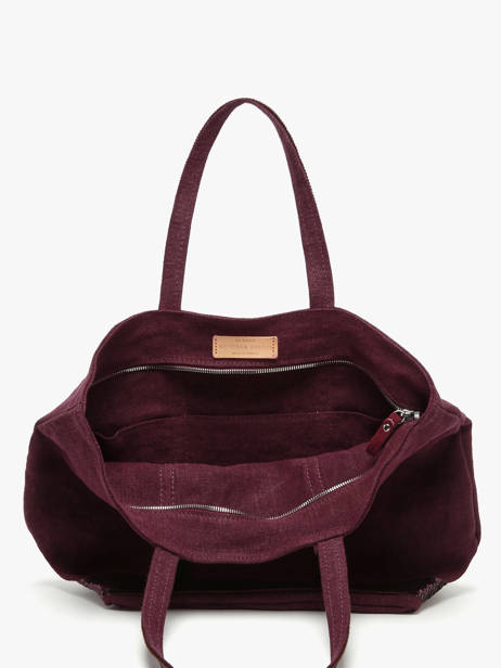 Handtas Met Rits M Le Cabas Linnen Pailletten Vanessa bruno Violet cabas lin 31V40378 ander zicht 4