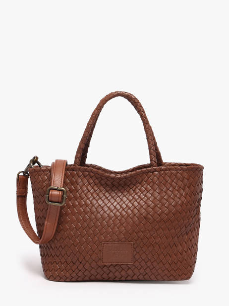 Cross Body Tas Lisbonne Leder Basilic pepper Bruin lisbonne BLIS01