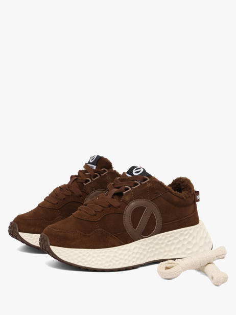 Sneakers Met Platformzool Uit Leder No name Bruin women NNVESC04 ander zicht 1