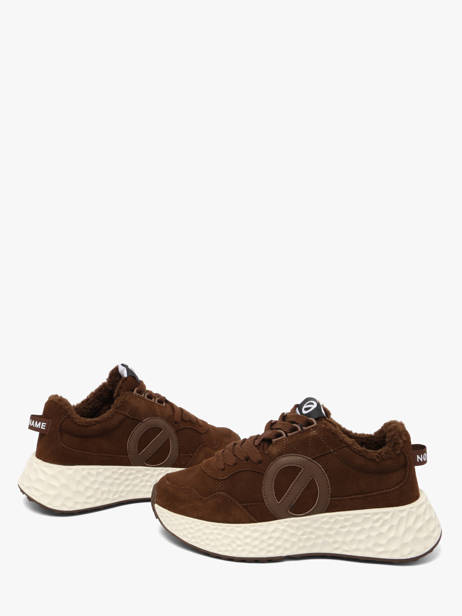 Sneakers Met Platformzool Uit Leder No name Bruin women NNVESC04 ander zicht 2