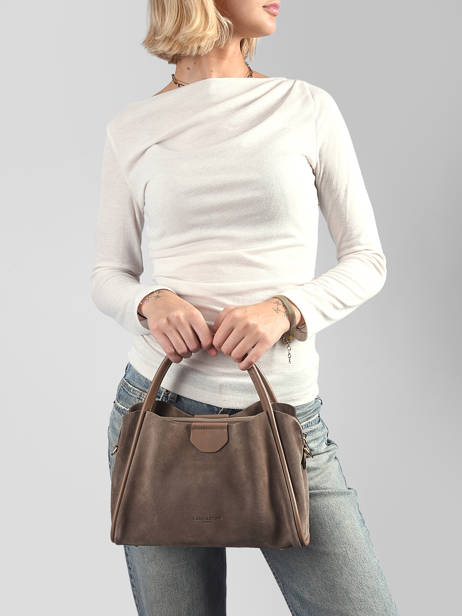 Handtas Suede Ida Leder Lancaster Beige suede ida 101 ander zicht 1